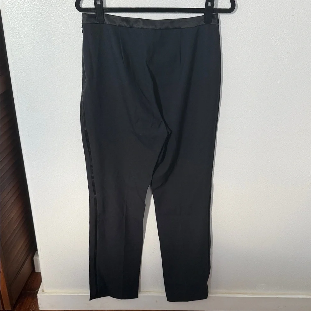 Sigrid Olsen Elegant Black Trousers with Satin Tuxedo Stripe - Picture 4 of 6
